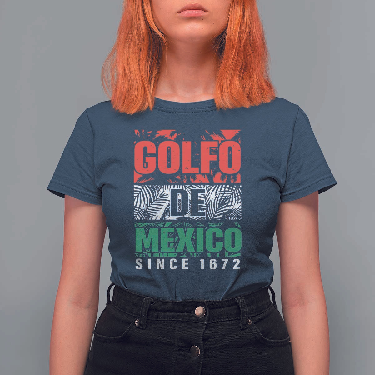 Gulf Of Mexico El Golfo De México T Shirt For Women Beach Palm Tree