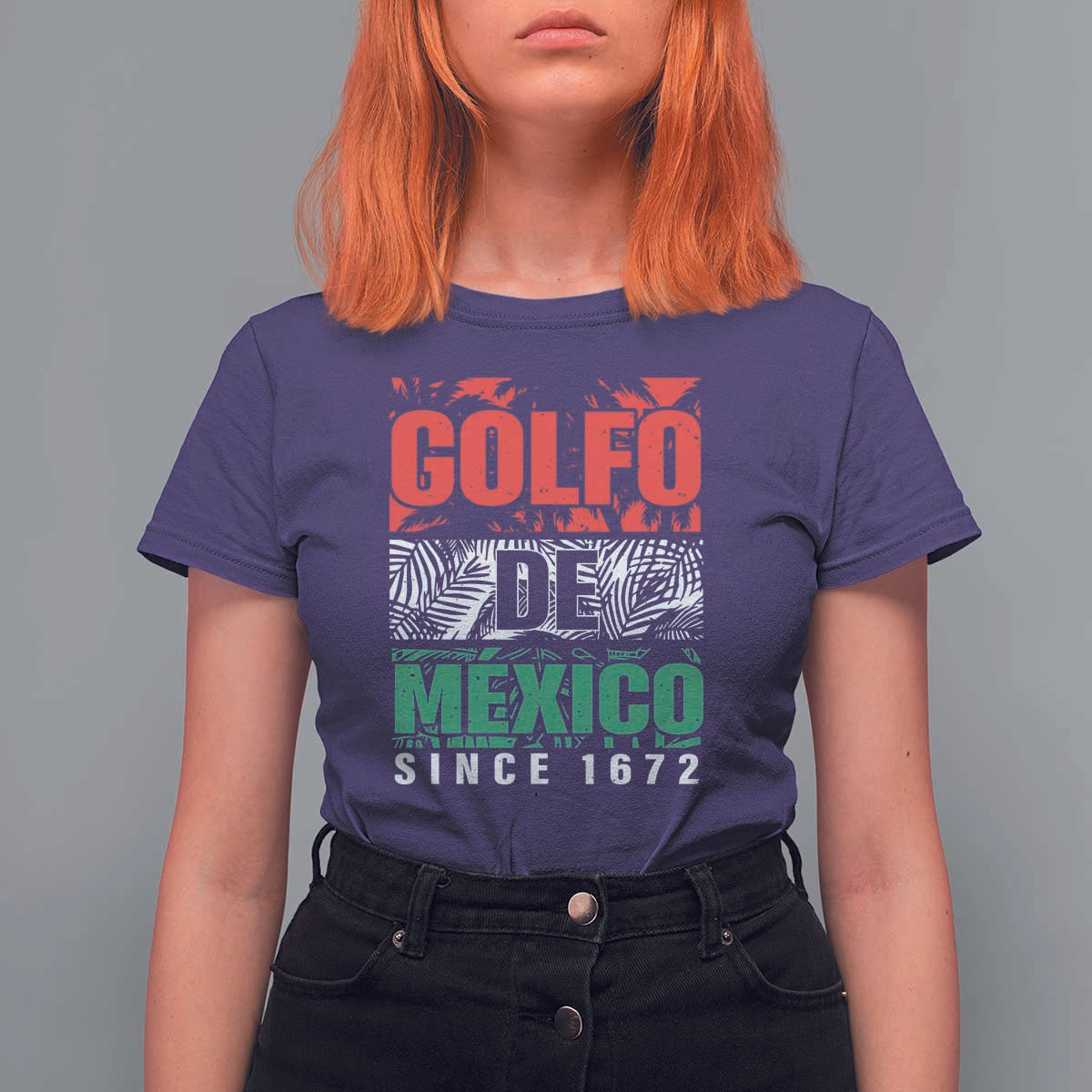 Gulf Of Mexico El Golfo De México T Shirt For Women Beach Palm Tree