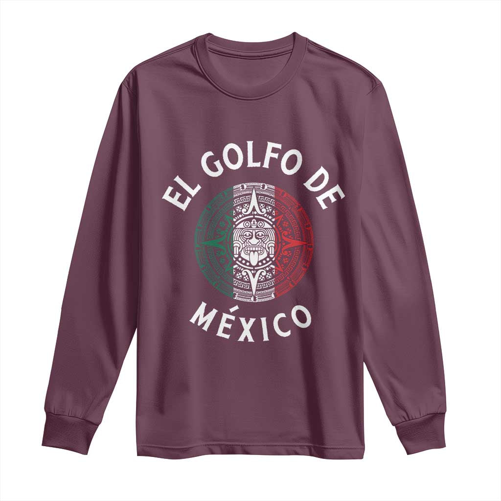Gulf Of Mexico El Golfo De México Aztec Sun Long Sleeve Shirt