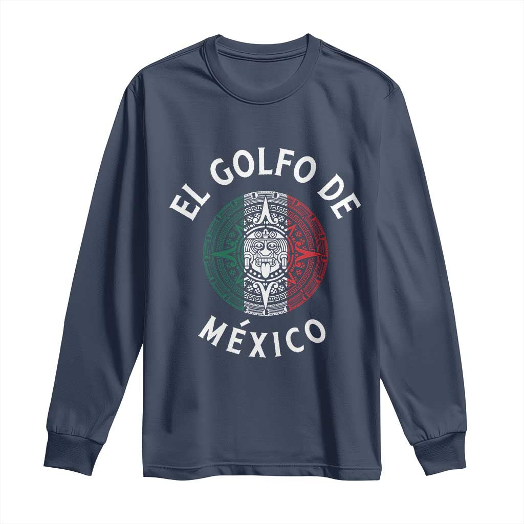 Gulf Of Mexico El Golfo De México Aztec Sun Long Sleeve Shirt