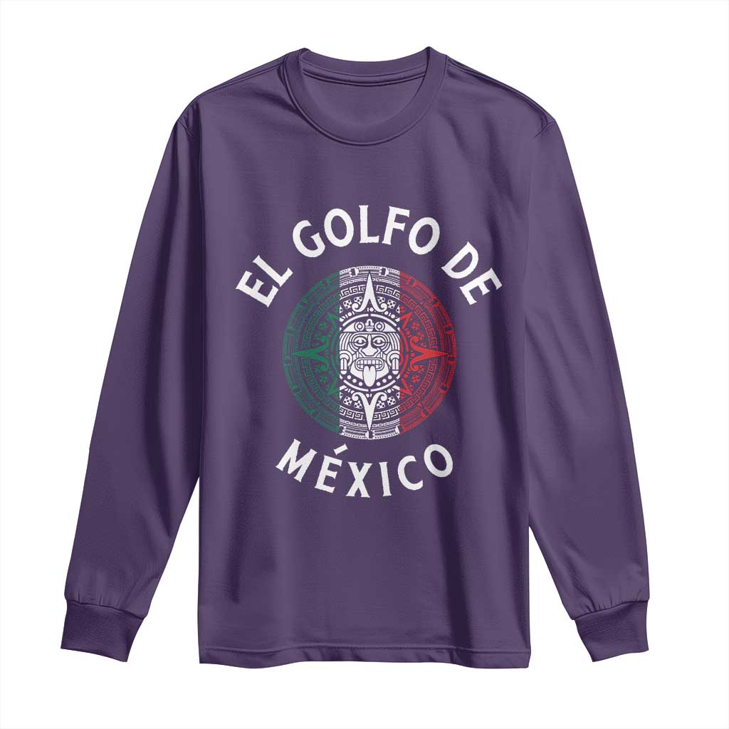 Gulf Of Mexico El Golfo De México Aztec Sun Long Sleeve Shirt