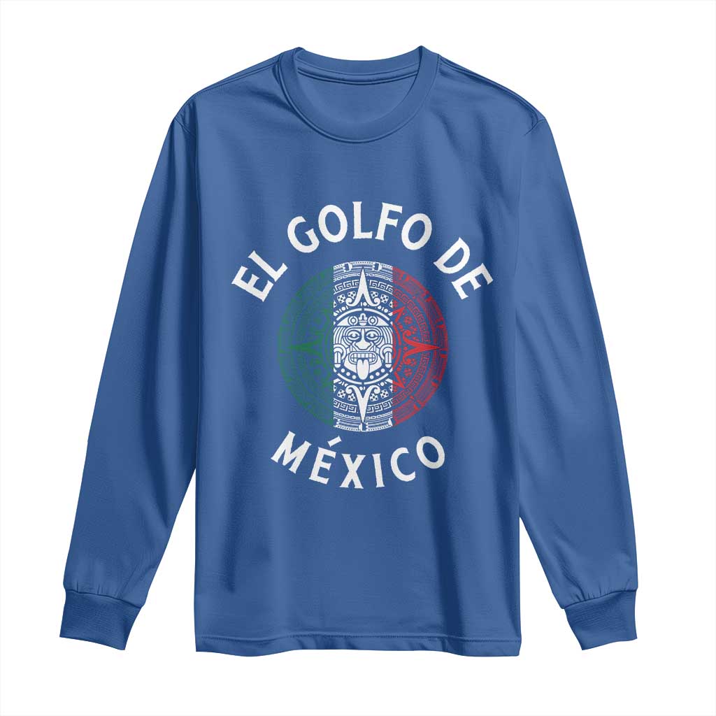 Gulf Of Mexico El Golfo De México Aztec Sun Long Sleeve Shirt