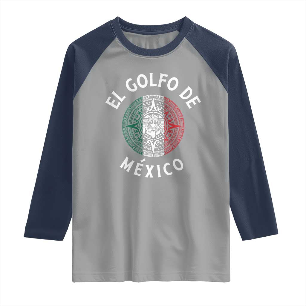 Gulf Of Mexico El Golfo De México Aztec Sun Raglan Shirt