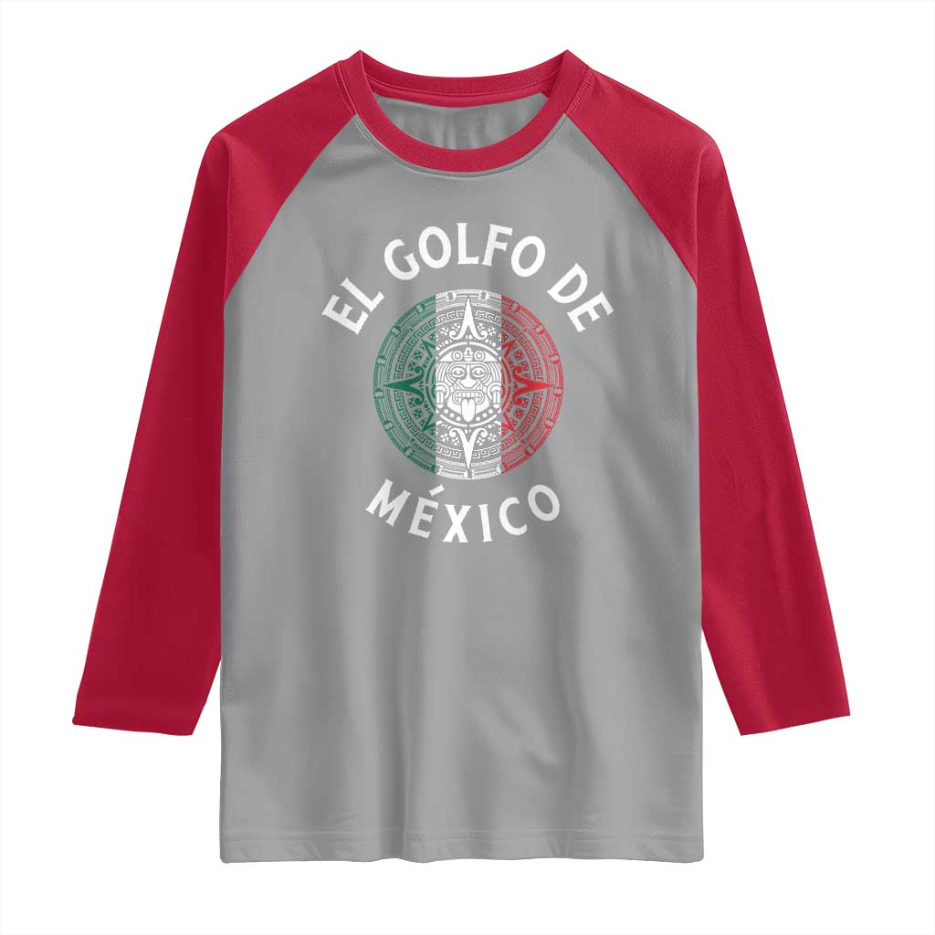 Gulf Of Mexico El Golfo De México Aztec Sun Raglan Shirt