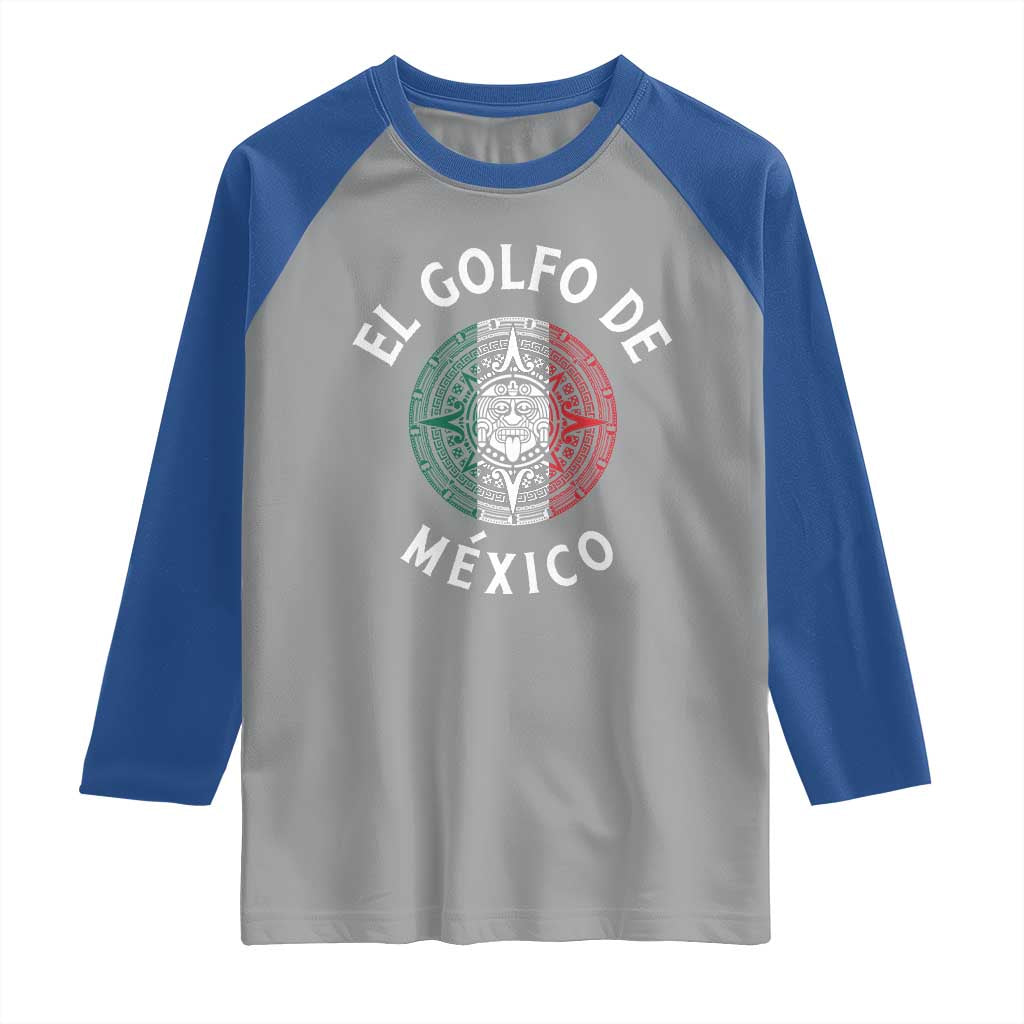 Gulf Of Mexico El Golfo De México Aztec Sun Raglan Shirt