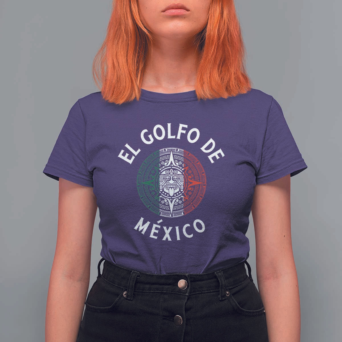 Gulf Of Mexico El Golfo De México Aztec Sun T Shirt For Women