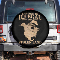 No One Is Illegal On Stolen Land Spare Tire Cover North America Vintage Map
