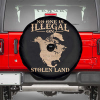 No One Is Illegal On Stolen Land Spare Tire Cover North America Vintage Map