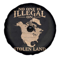 No One Is Illegal On Stolen Land Spare Tire Cover North America Vintage Map