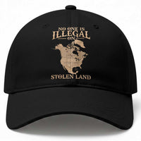 No One Is Illegal On Stolen Land Baseball Cap North America Vintage Map