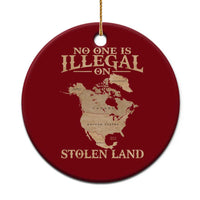 No One Is Illegal On Stolen Land Ceramic Ornament North America Vintage Map - Wonder Print Shop