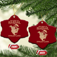 No One Is Illegal On Stolen Land Ceramic Ornament North America Vintage Map - Wonder Print Shop