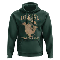 No One Is Illegal On Stolen Land Hoodie North America Vintage Map