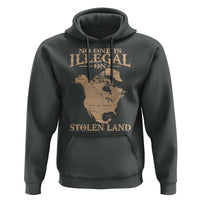 No One Is Illegal On Stolen Land Hoodie North America Vintage Map