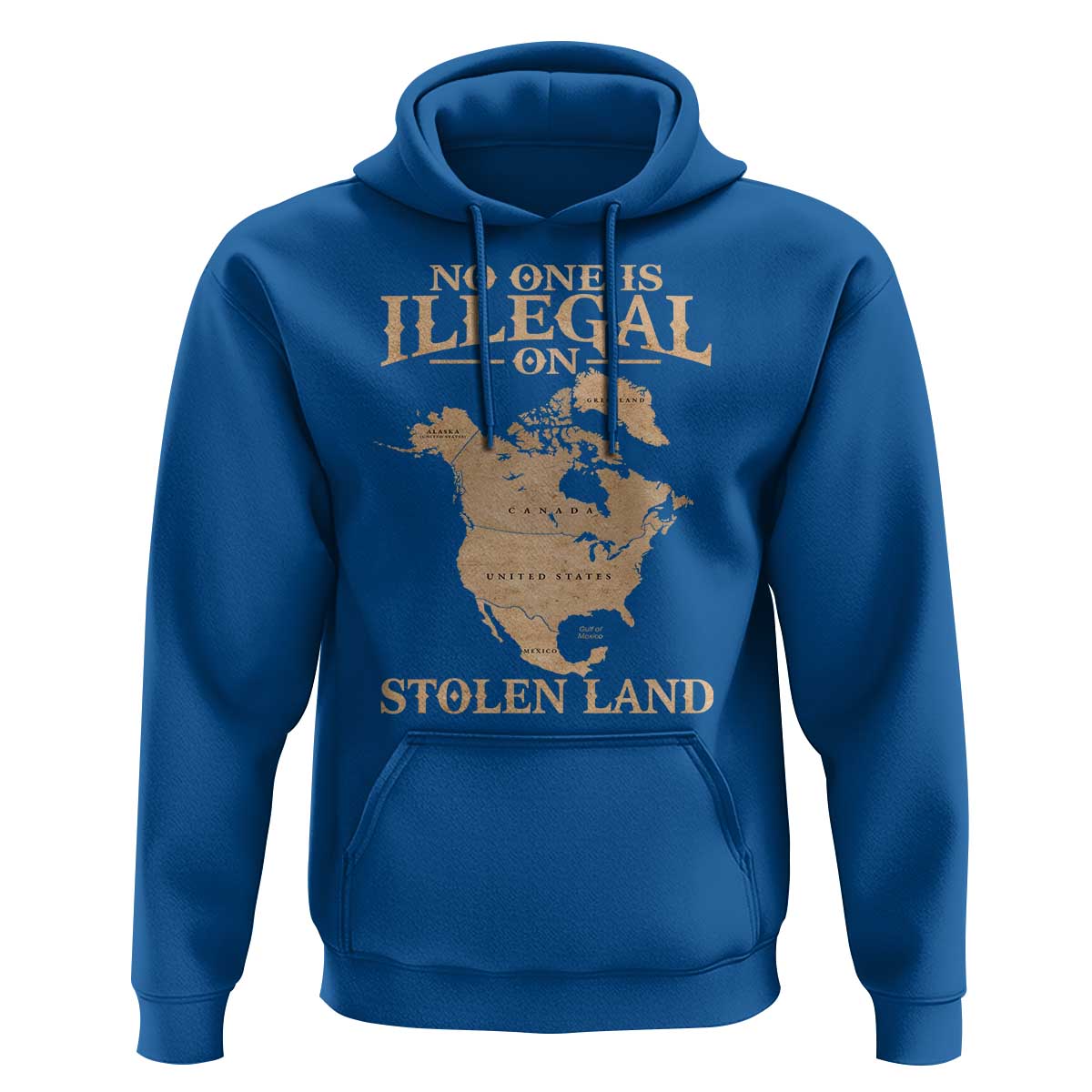 No One Is Illegal On Stolen Land Hoodie North America Vintage Map