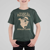 No One Is Illegal On Stolen Land T Shirt For Kid North America Vintage Map