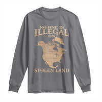 No One Is Illegal On Stolen Land Long Sleeve Shirt North America Vintage Map