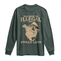 No One Is Illegal On Stolen Land Long Sleeve Shirt North America Vintage Map