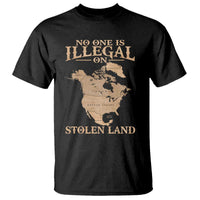 No One Is Illegal On Stolen Land T Shirt North America Vintage Map