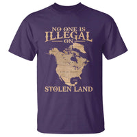 No One Is Illegal On Stolen Land T Shirt North America Vintage Map