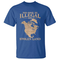 No One Is Illegal On Stolen Land T Shirt North America Vintage Map