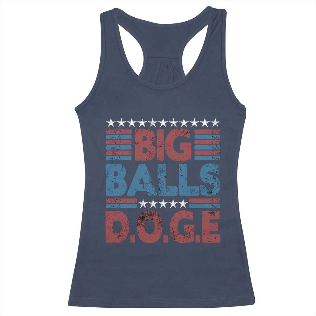 Funny DOGE Big Balls Racerback Tank Top Harry Bolz Meme Vintage Stripes