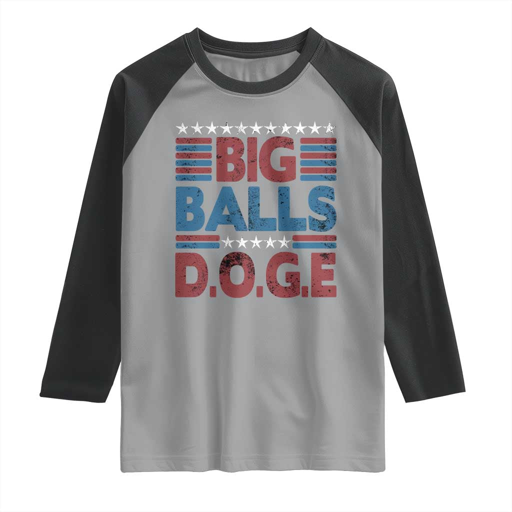 Funny DOGE Big Balls Raglan Shirt Harry Bolz Meme Vintage Stripes