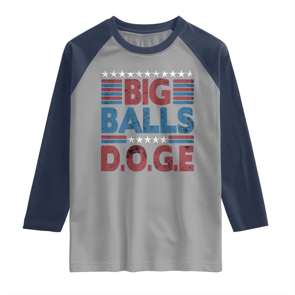 Funny DOGE Big Balls Raglan Shirt Harry Bolz Meme Vintage Stripes
