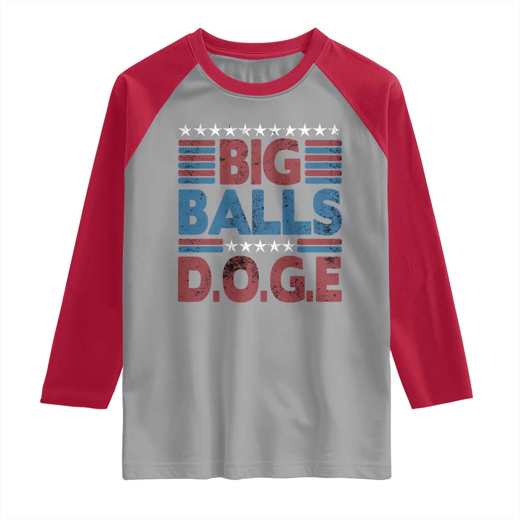 Funny DOGE Big Balls Raglan Shirt Harry Bolz Meme Vintage Stripes