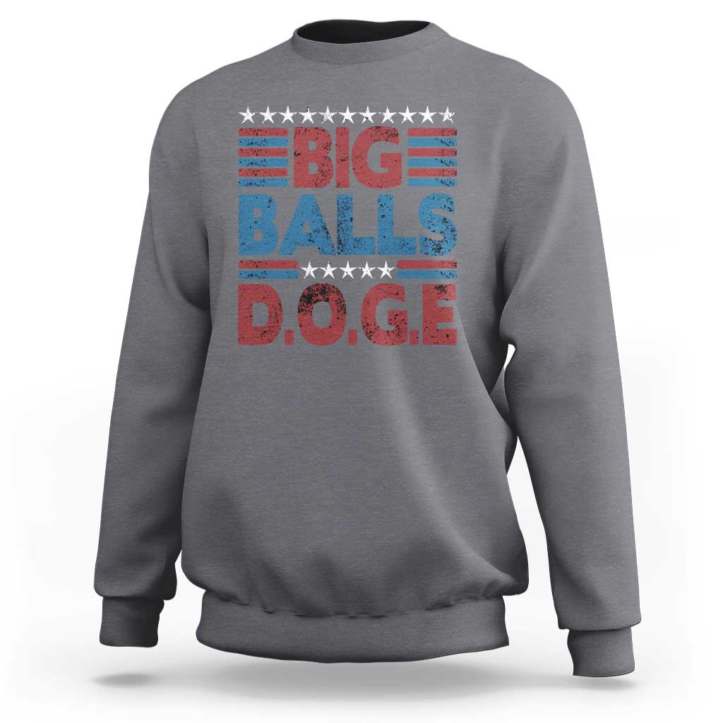 Funny DOGE Big Balls Sweatshirt Harry Bolz Meme Vintage Stripes