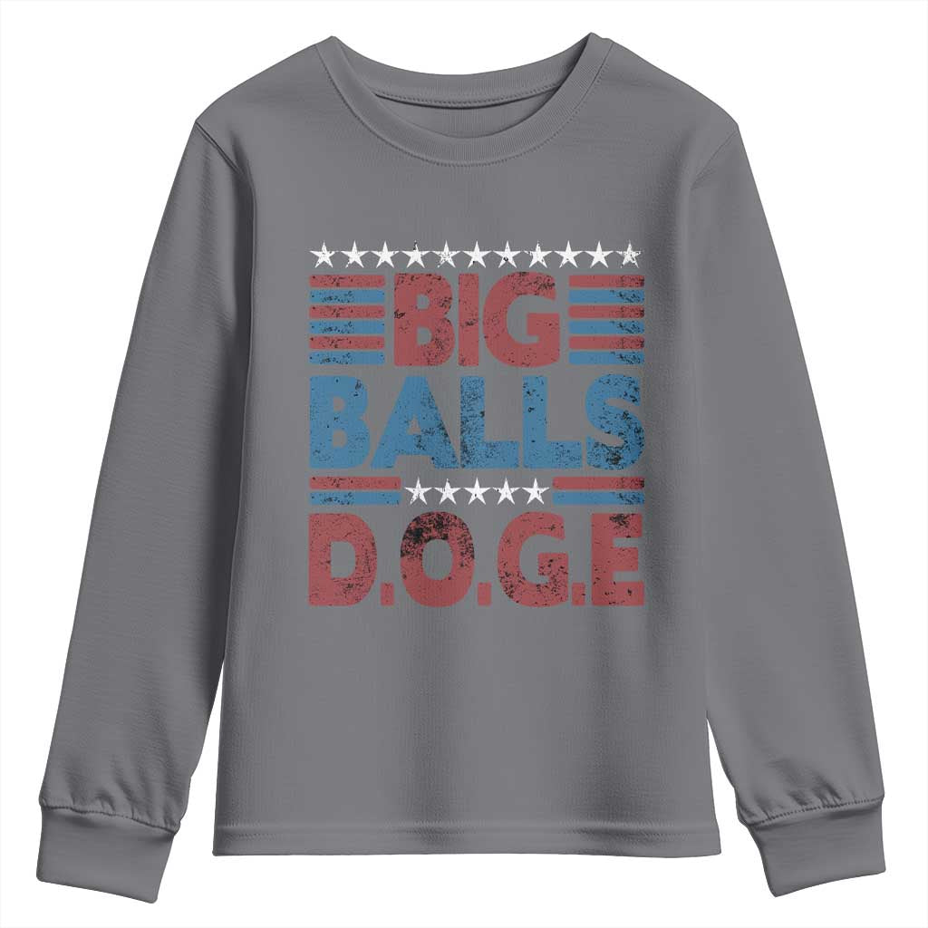 Funny DOGE Big Balls Youth Sweatshirt Harry Bolz Meme Vintage Stripes