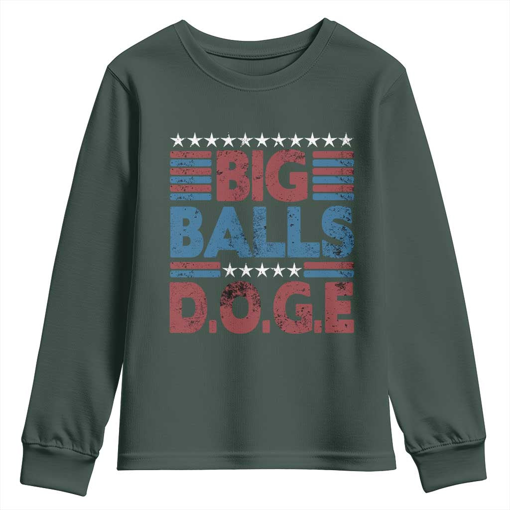 Funny DOGE Big Balls Youth Sweatshirt Harry Bolz Meme Vintage Stripes