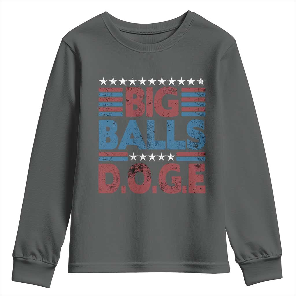 Funny DOGE Big Balls Youth Sweatshirt Harry Bolz Meme Vintage Stripes