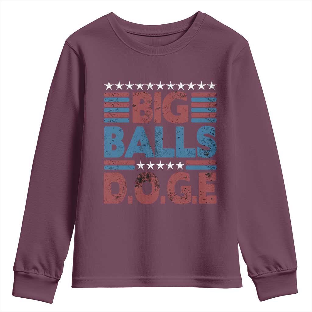 Funny DOGE Big Balls Youth Sweatshirt Harry Bolz Meme Vintage Stripes