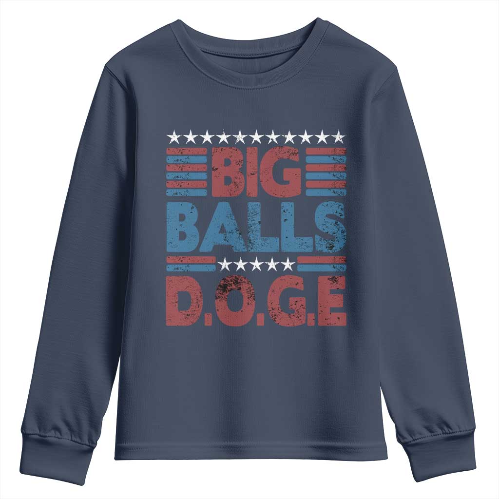 Funny DOGE Big Balls Youth Sweatshirt Harry Bolz Meme Vintage Stripes
