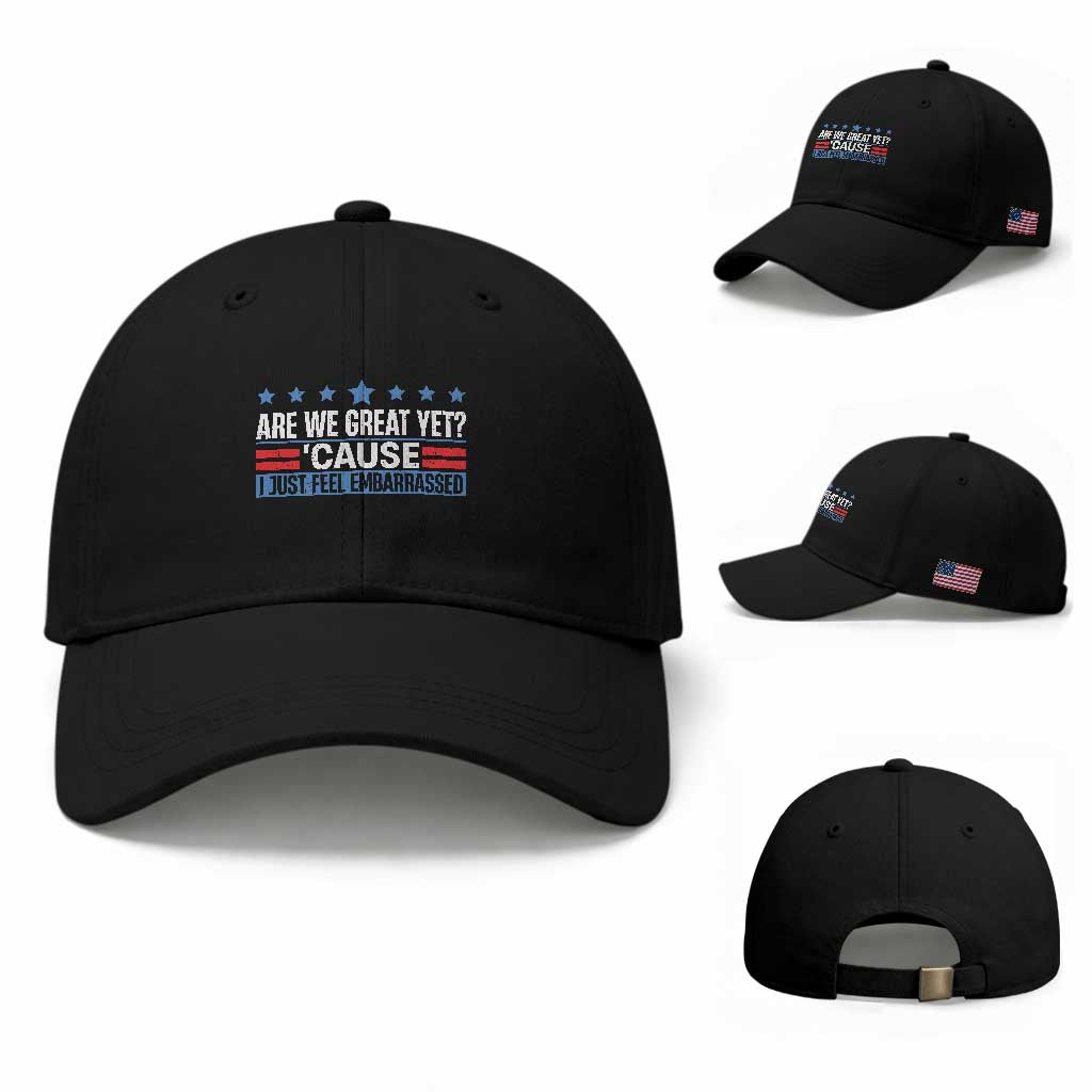 Funny Are We Great Yet Cause I Just Feel Embarrassed Baseball Cap Vintage Star