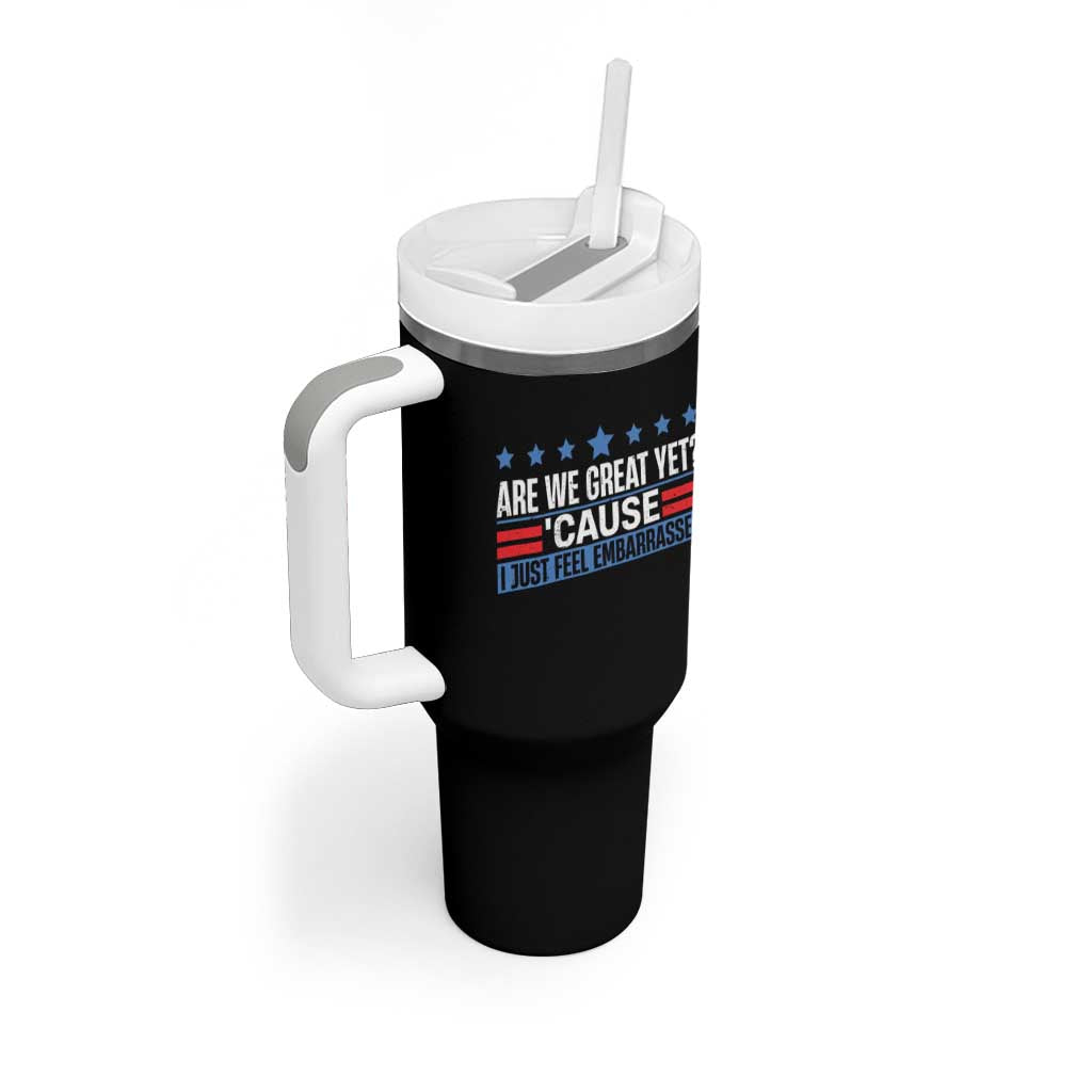 Funny Are We Great Yet Cause I Just Feel Embarrassed Tumbler With Handle Vintage Star