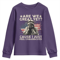 Funny Are We Great Yet Cause I Just Feel Embarrassed Youth Sweatshirt Statue Of Liberty American Flag