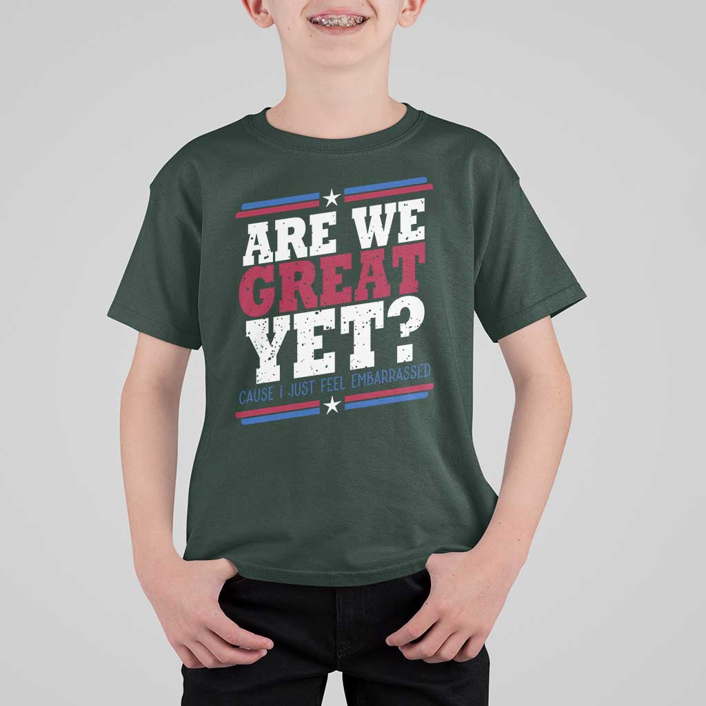 Are We Great Yet Cause I Just Feel Embarrassed T Shirt For Kid Vintage Stripes