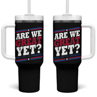 Are We Great Yet Cause I Just Feel Embarrassed Tumbler With Handle Vintage Stripes