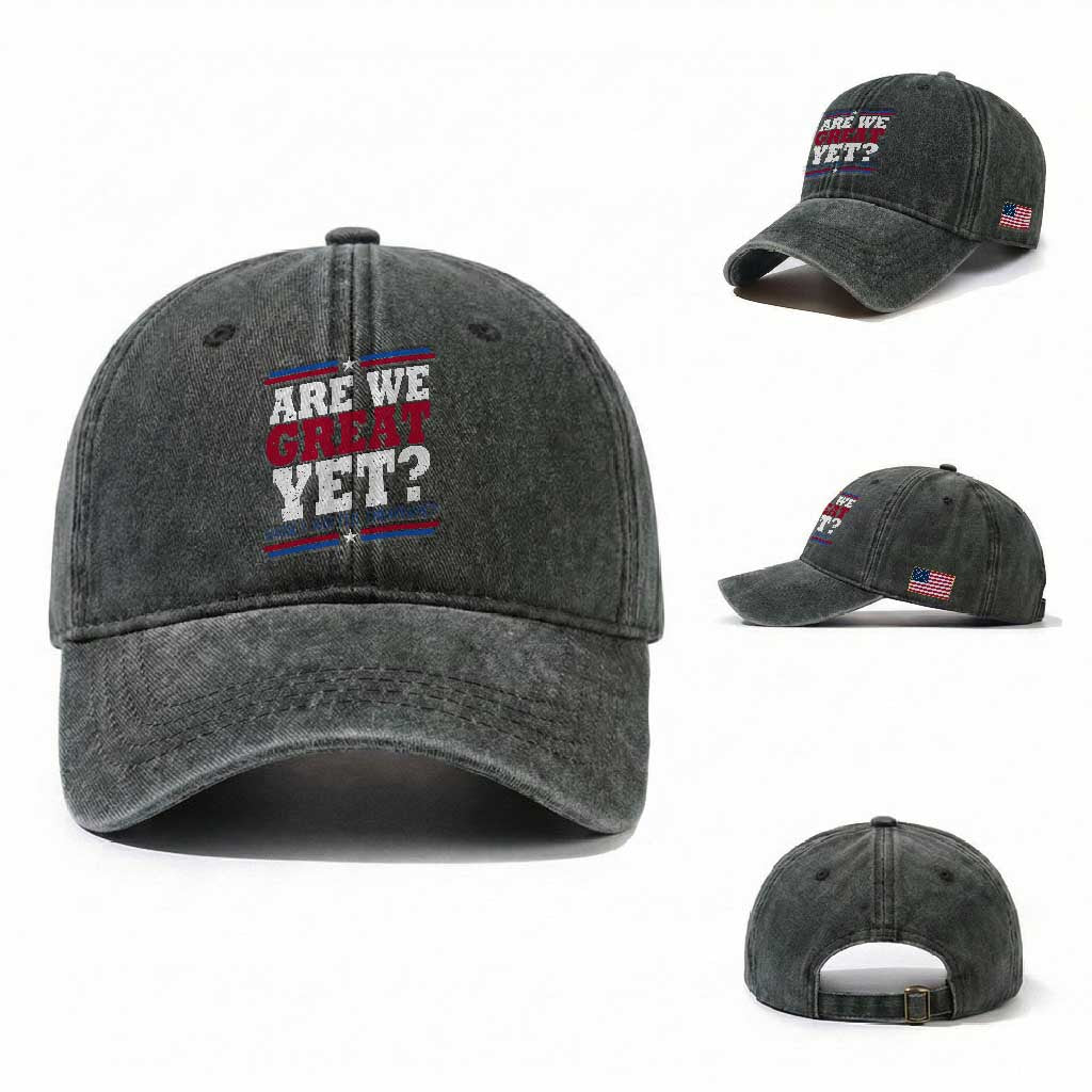 Are We Great Yet Cause I Just Feel Embarrassed Washed Cotton Baseball Cap Vintage Stripes