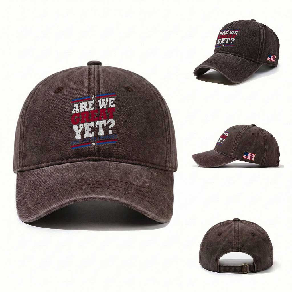 Are We Great Yet Cause I Just Feel Embarrassed Washed Cotton Baseball Cap Vintage Stripes
