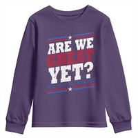 Are We Great Yet Cause I Just Feel Embarrassed Youth Sweatshirt Vintage Stripes