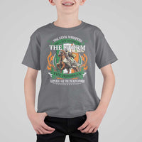 Irish Pride T Shirt For Kid The Devil Whispers You Can't Withstand The Storm The Irishman Replies