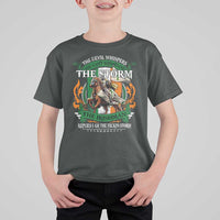 Irish Pride T Shirt For Kid The Devil Whispers You Can't Withstand The Storm The Irishman Replies