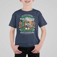 Irish Pride T Shirt For Kid The Devil Whispers You Can't Withstand The Storm The Irishman Replies