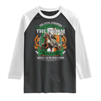 Irish Pride Raglan Shirt The Devil Whispers You Can't Withstand The Storm The Irishman Replies