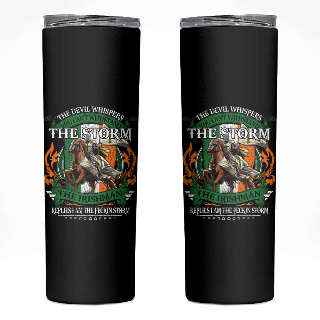 Irish Pride Skinny Tumbler The Devil Whispers You Can't Withstand The Storm The Irishman Replies