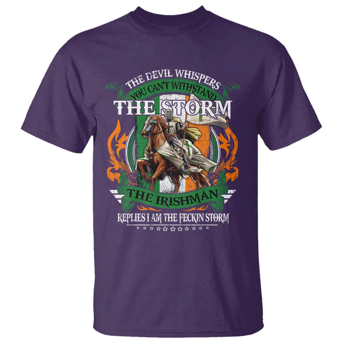 Irish Pride T Shirt The Devil Whispers You Can't Withstand The Storm The Irishman Replies