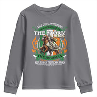 Irish Pride Youth Sweatshirt The Devil Whispers You Can't Withstand The Storm The Irishman Replies